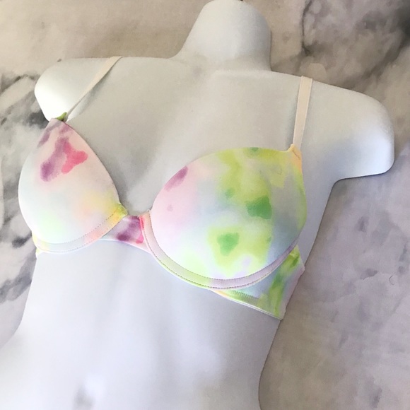 🌻 VS PINK Tie-Dye Push Up Bra 32B - Picture 2 of 9